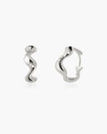 Silver Wave Hoop Earrings